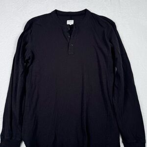 rag & bone Men's Black Long Sleeve Henley